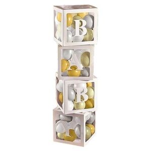 Baby Shower Baby Block Balloon Decoration, White